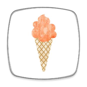 Eis Sommer Waffel Softeis Eiscreme süß fruchtig - Viereckiger Kühlschrankmagnet - Weiß - Vorne
