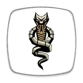 SNAKE LEVEL 3 - Viereckiger Kühlschrankmagnet - Weiß - Vorne