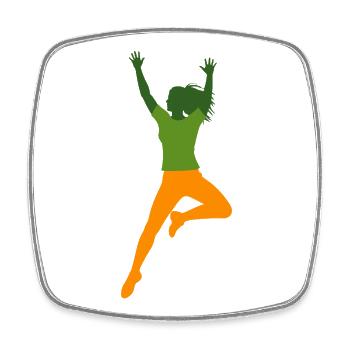 Lebendige sportliche Frau Dancerin als Silhouette - Viereckiger Kühlschrankmagnet - Weiß - Vorne