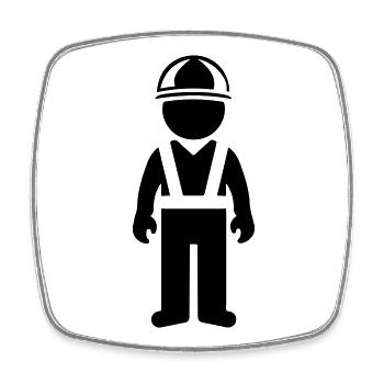 Construction worker - Square fridge magnet - white - Front