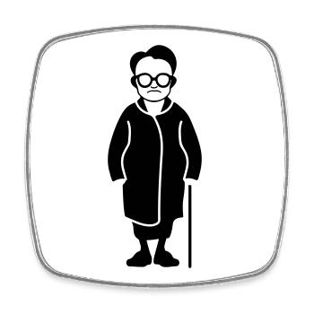 Grandma Senior - Square fridge magnet - white - Front