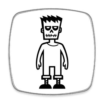 Zombie - Viereckiger Kühlschrankmagnet - Weiß - Vorne