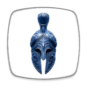 Casque Spartan Warrior - Magnet carré - blanc - Devant