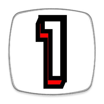 1. 1 year. 1st ANNIVERSARY. 1 YEAR ANNIVERSARY - Square fridge magnet - white - Front