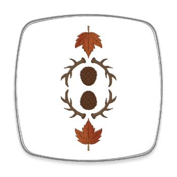 Herbst Tannenzapfen Geweih Ahornblatt - Viereckiger Kühlschrankmagnet - Weiß - Vorne