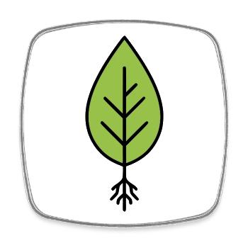 Logo de la ligne de la feuille verte - Magnet carré - blanc - Devant