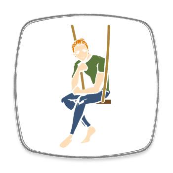 Anime Manga Otaku Kawaii Japon Cosplay Bande dessinée - Magnet carré - blanc - Devant