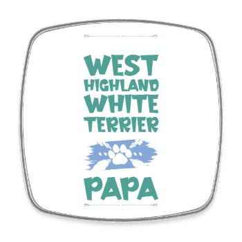 West Highland,White Terrier Dogs Dad - Square fridge magnet - white - Front