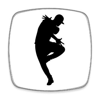 B-Boy Silhouette – Breakdance Flow - Viereckiger Kühlschrankmagnet - Weiß - Vorne