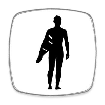 Surfing  - Viereckiger Kühlschrankmagnet - Weiß - Vorne