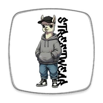 Alpaca Streetwear Urban Style Design - Square fridge magnet - white - Front