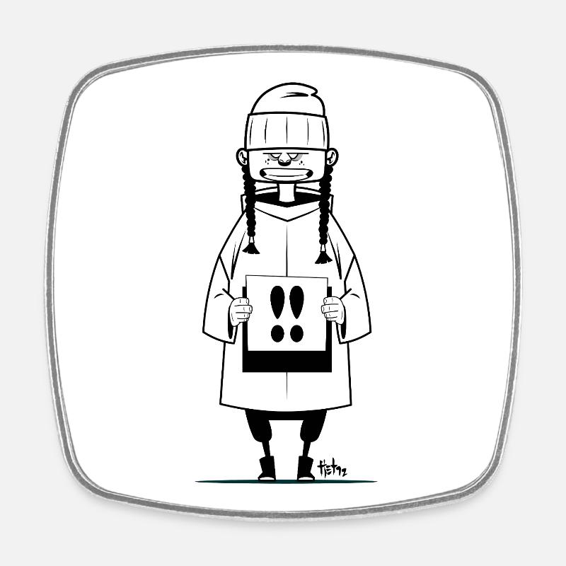 Greta - Square fridge magnet - white