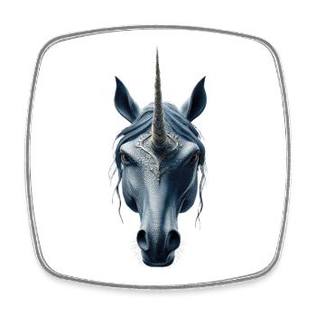 Licorne Poney Cavalier Chevaux Équitation Licornes - Magnet carré - blanc - Devant