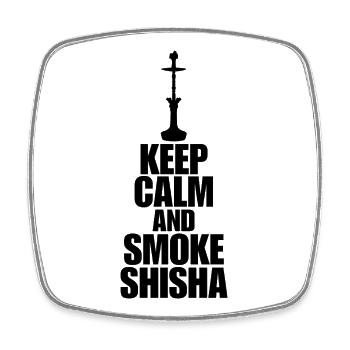 Keep Calm and Smoke Shisha Design - Square fridge magnet - white - Front