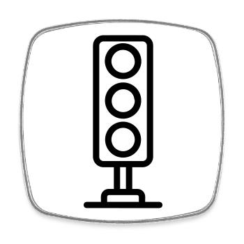 traffic light - Square fridge magnet - white - Front