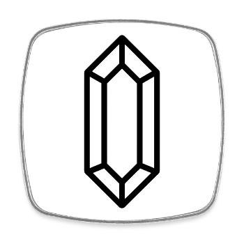 quartz crystal - Square fridge magnet - white - Front