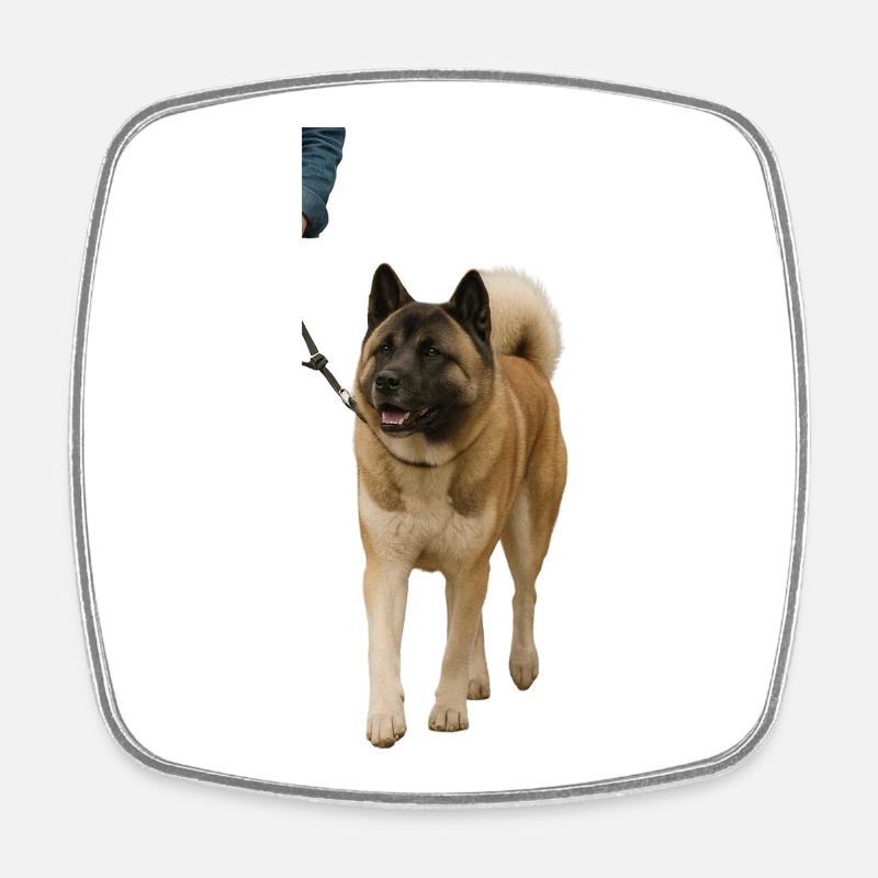 Akita - Square fridge magnet - white