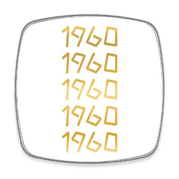 1960 - Square fridge magnet - white - Front