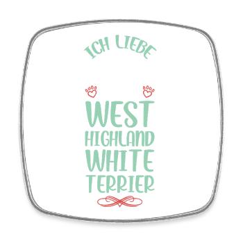 Ich liebe Westie Engelherz - Viereckiger Kühlschrankmagnet - Weiß - Vorne