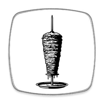 Kebab brooch - Square fridge magnet - white - Front
