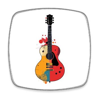 Bunte Gitarren Kunst Akustik Gitarre Motiv - Viereckiger Kühlschrankmagnet - Weiß - Vorne