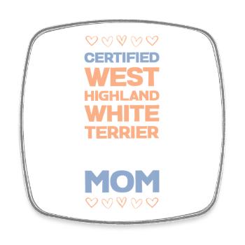 Westie Mom Tee - Square fridge magnet - white - Front