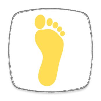 Pédicure pieds jaunes Pédicure Podiatrie - Magnet carré - blanc - Devant