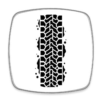 Tire Track Tread Mud MTB - Square fridge magnet - white - Front