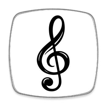 Symbole clé - Magnet carré - blanc - Devant