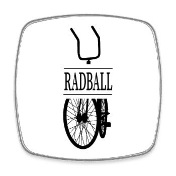 Cycling ball, cycling players, indoor cycling - Square fridge magnet - white - Front