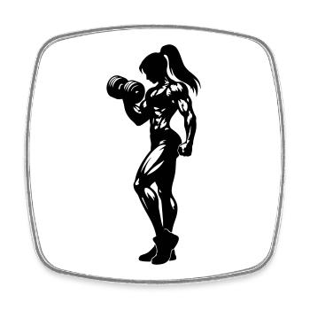 Bodybuilder Woman Fitness - Magnet carré - blanc - Devant