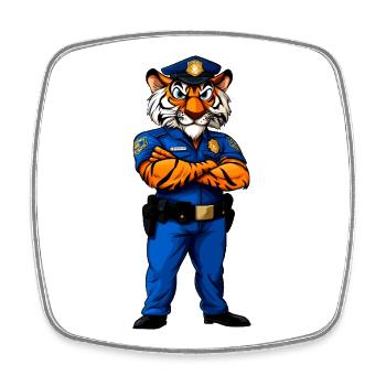 Tiger Police / Policewoman Tiger - Square fridge magnet - white - Front