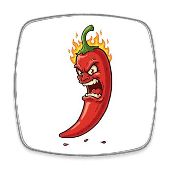 Chili Flamme Furieuse - Magnet carré - blanc - Devant