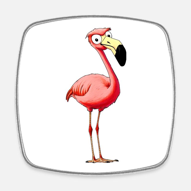 Flamingos Style - Viereckiger Kühlschrankmagnet - Weiß