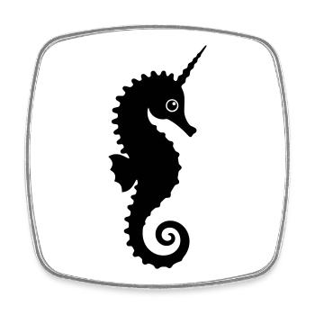 Cute Unicorn Seahorse - Square fridge magnet - white - Front