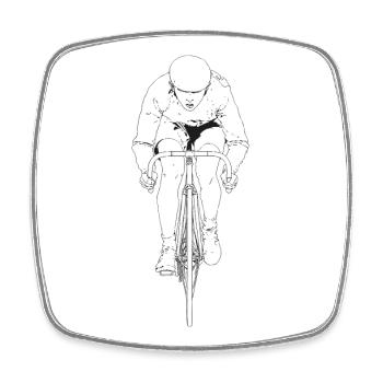 Art de lignes cyclistes - Magnet carré - blanc - Devant