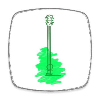 Gitarre Aquarell - Viereckiger Kühlschrankmagnet - Weiß - Vorne