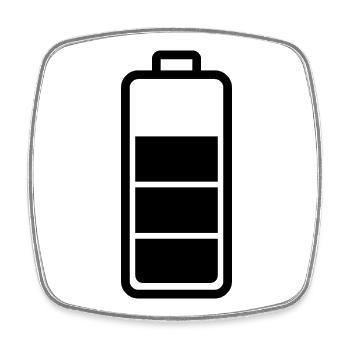 schwache Batterie - Viereckiger Kühlschrankmagnet - Weiß - Vorne