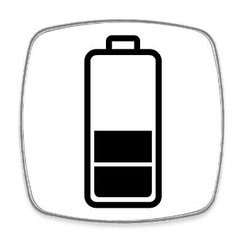 schwache Batterie - Viereckiger Kühlschrankmagnet - Weiß - Vorne