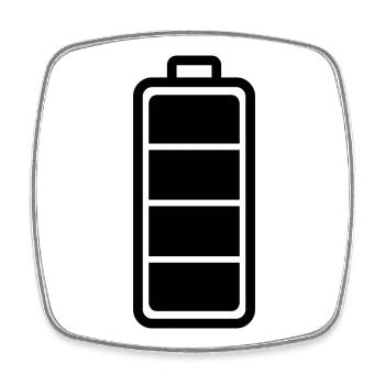 low battery - Square fridge magnet - white - Front