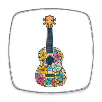 Ukulele Comic Style - Square fridge magnet - white - Front