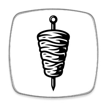 Kebab symbol - Square fridge magnet - white - Front