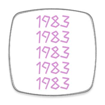 1983 - Viereckiger Kühlschrankmagnet - Weiß - Vorne