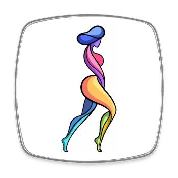 Colorful Abstract Womanhood - Square fridge magnet - white - Front