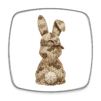 Hase von hinten Tarnfarben Cap Kappe Camouflage - Viereckiger Kühlschrankmagnet - Weiß - Vorne
