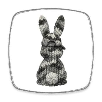 Hase von hinten Camouflage Kappe Cap Tarnfarben - Viereckiger Kühlschrankmagnet - Weiß - Vorne
