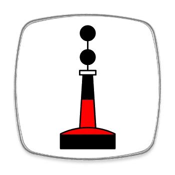 Tonne - Boje Nordsee Segeln Ostsee Maritim - Viereckiger Kühlschrankmagnet - Weiß - Vorne
