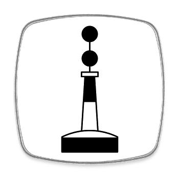 Tonne - Boje Nordsee Segeln Ostsee Maritim - Viereckiger Kühlschrankmagnet - Weiß - Vorne