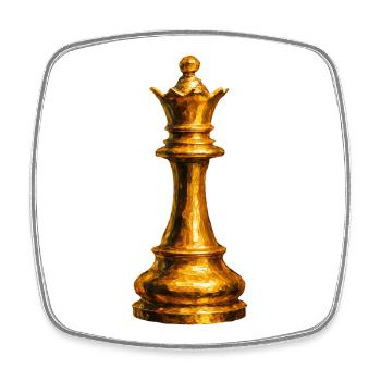 La Dame d'Or : Puissance Absolue Échecs - Magnet carré - blanc - Devant