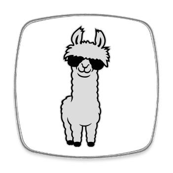 Lunettes de soleil Cool Lama Alpaga Souriant Drôle - Magnet carré - blanc - Devant